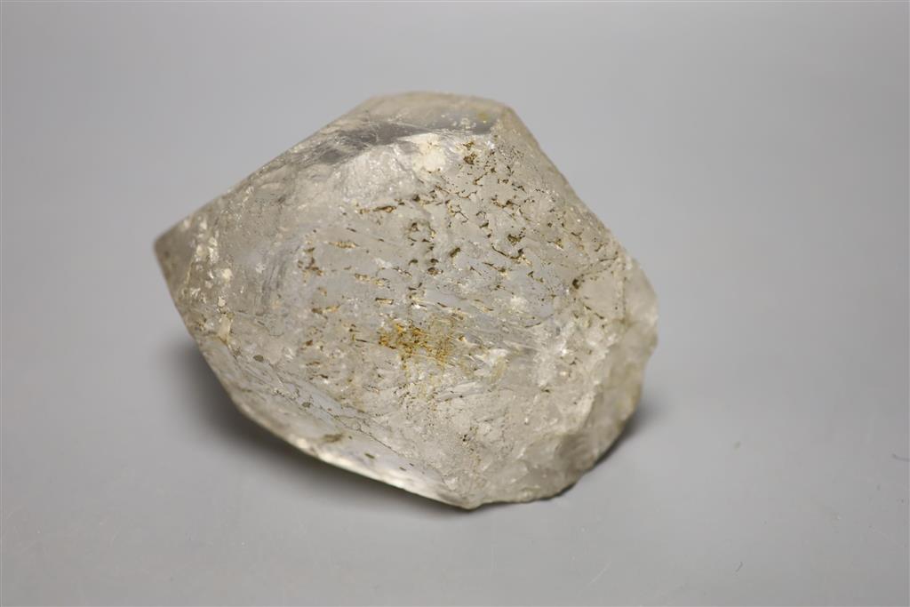 A naturally formed faceted rock crystal, collected before 1950, 13.5cm